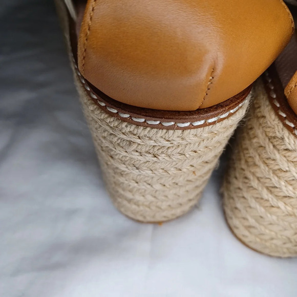 Women's Pink Tory Burch Blush Frieda Espadrille Platform Sandal sz 8.5 - Picture 9 of 16